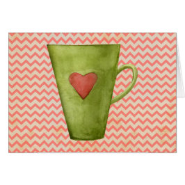 Cartão de Cumprimentos de Caneca de Latte em Aquar