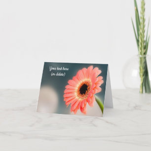 Cartão de Cumprimentos de Gerbera Rosa Única