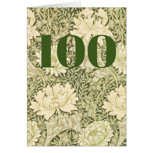 Cartão de Cumprimentos Doblado Floral para 100º An