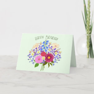 Cartão de Cumprimentos Dobra de Buquê de Flores