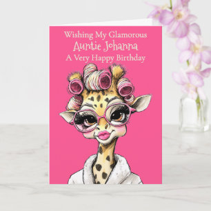 Cartão de Cumprimentos Dobrado Girafa Glam Persona