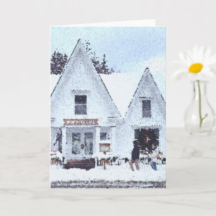Cartão de Cumprimentos Dobrado Vermont Nevado