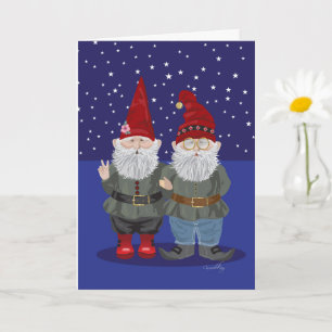Cartão de Cumprimentos Dobrável Gnome Nights