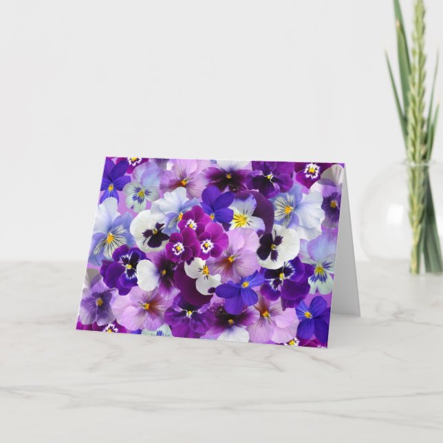 Cartão de Cumprimentos em Branco com Flores de Pri (Frente)