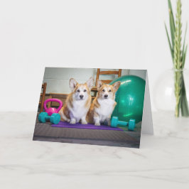 Cartão de cumprimentos em branco Corgis de academi