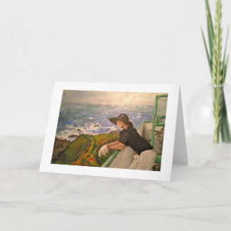 Cartão de cumprimentos - "em um balcão" - ilha do