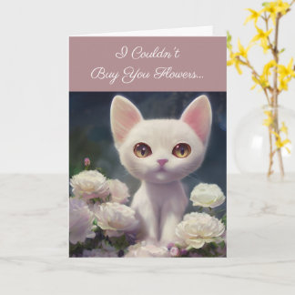 Cartão de Cumprimentos Engraçado de Gatinho Branco