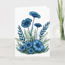 Cartão de Cumprimentos Floral Botânico Dobrado
