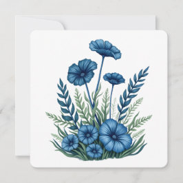 Cartão de Cumprimentos Floral Botânico Plano