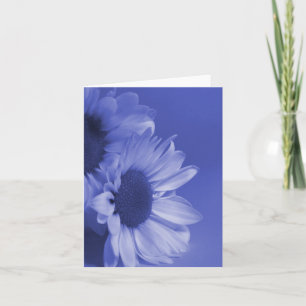 Cartão de Cumprimentos Floral em Branco Blue Daisi