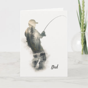 Cartão de Cumprimentos "Flyfisherman Double Exposu