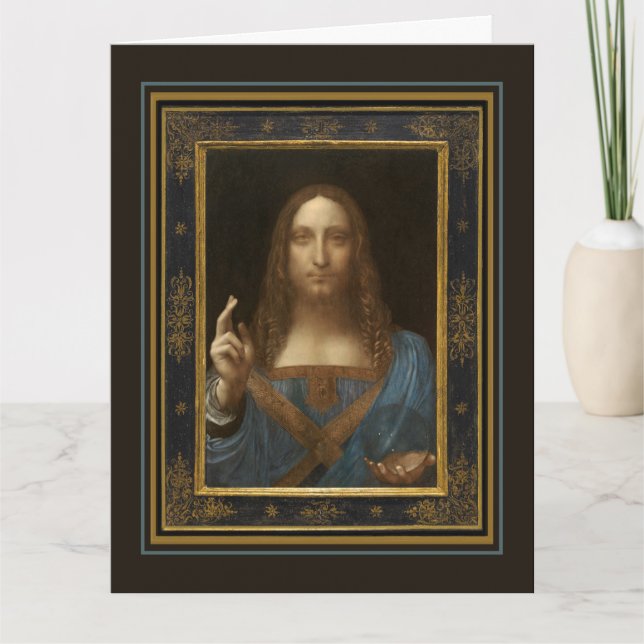Cartão de Cumprimentos Leonardo da Vinci Salvator  (Frente)