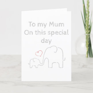 Cartão de cumprimentos para a mamãe elefante