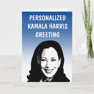 Cartão de Cumprimentos Personalizado Kamala Harris