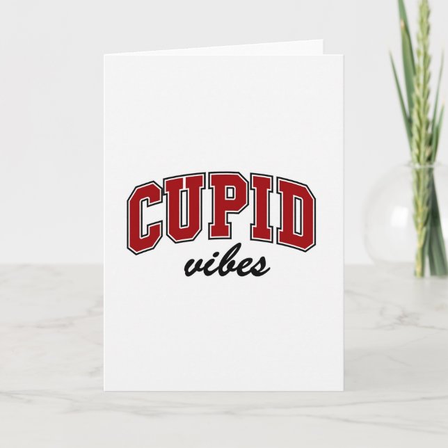 Cartão de Cumprimentos Simples Cupid Vibes (Frente)