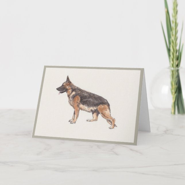 Cartão de cumprimentos vazio do german shepherd (Frente)
