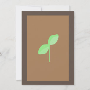 Cartão de Cumprimentos Verde Folha Minimalista Mar