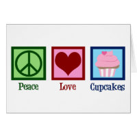 Cartão de Cupcake Bonito para Cupcakes de Paz
