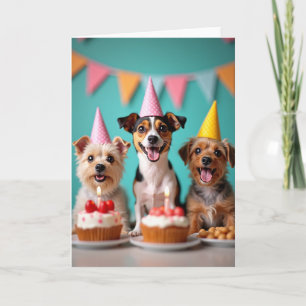 Cartão de Cupcake Canino Festivo