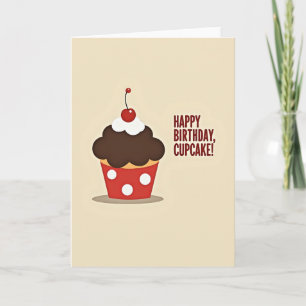 Cartão de Cupcake Cereja Alegre