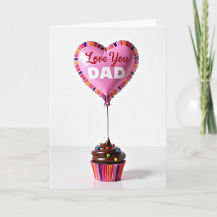 Cartão de Cupcake com Balão Amor Pai