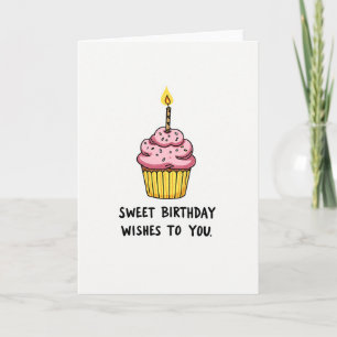 Cartão de Cupcake de Aniversário Alegre