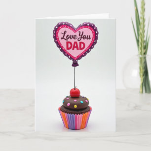 Cartão de Cupcake do Dia dos Pais Amor Você Papai