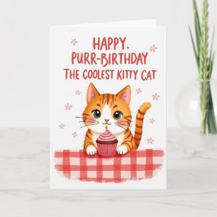 Cartão de Cupcake do Gatinho Fofo