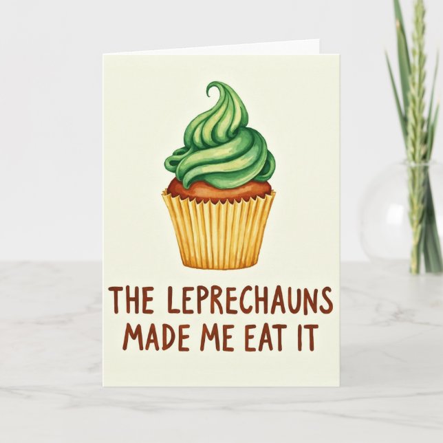 Cartão de Cupcake do Leprechaun (Frente)