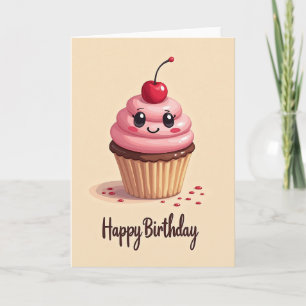 Cartão de Cupcake Sorridente