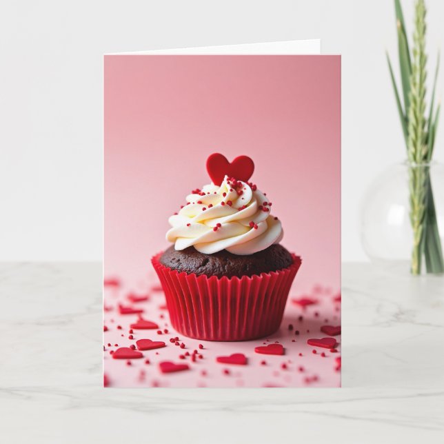 Cartão de Cupcake Sweet Heart (Frente)