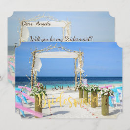 Cartão de Dama de Honra Floral Beach Arbor