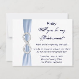 Cartão de Damas de Honra Blue Diamond Infinity Wed