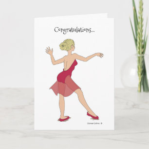 Cartão de Dança de Garota Parabéns