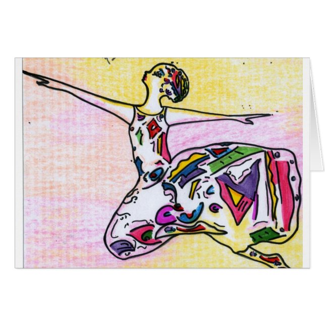 Cartão de dançarina de beleza do estilo Peter Max (Frente Horizontal)