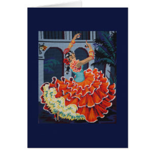 Cartão de Dançarino Flamenco