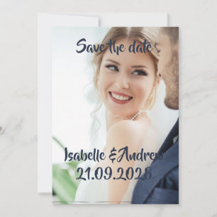 Cartão de data de casamento personalizado com foto