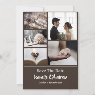 Cartão de data de casamento personalizado com foto
