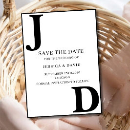 Cartão de Data de Guarda de Casamento Minimalista