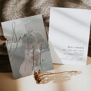 Cartão de data de salvamento com roteiro minimalis