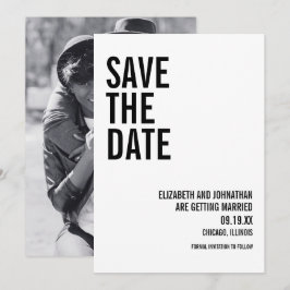 Cartão de data de salvamento de foto de tipografia