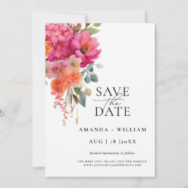Cartão de Data de Salvamento Floral em Aquarela