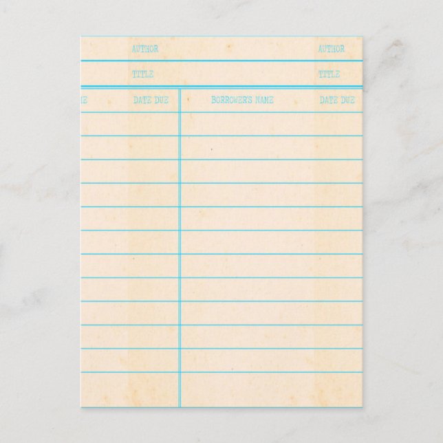 Cartão de Data de Vencimento do Livro de Bibliotec (Frente)