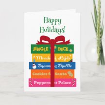 Cartão de Dê-me Jogos para as Festas