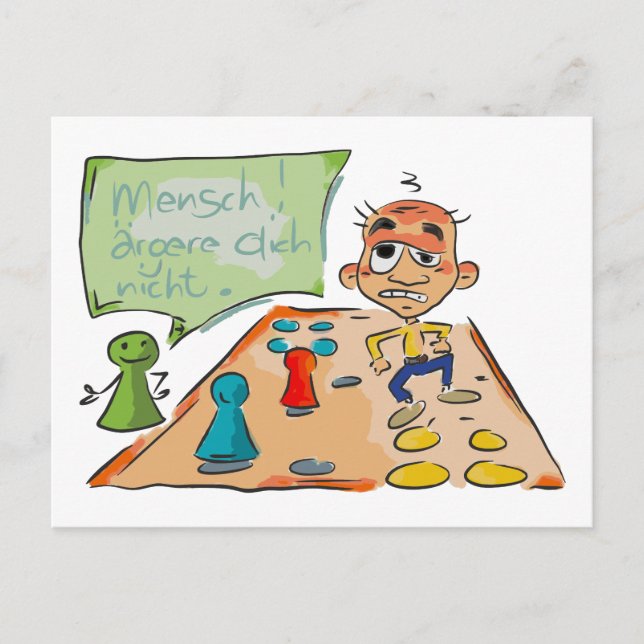 Cartão de declaração "Homem, não se zangue" (Frente)