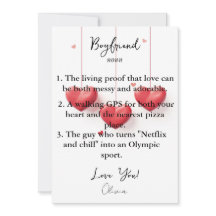 Cartão de Definição Engraçada de Namorado