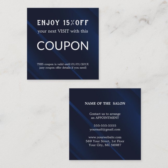 Cartão De Desconto Abastecimento de salões de relva de prata de luxo (Frente/Verso)