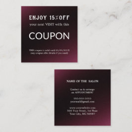 Cartão De Desconto Abastecimento de salões de relva de prata de luxo