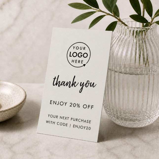Cartão de Desconto | Agradecimento Empresarial Fid (Easy to customize branded enclosure cards for your small business)
