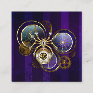 Cartão De Desconto Aranha Steampunk no fundo roxo